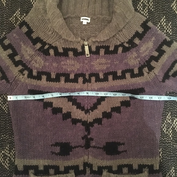 Kismet Zipper Sweater Purple Black Grey Size Med - Picture 6 of 11
